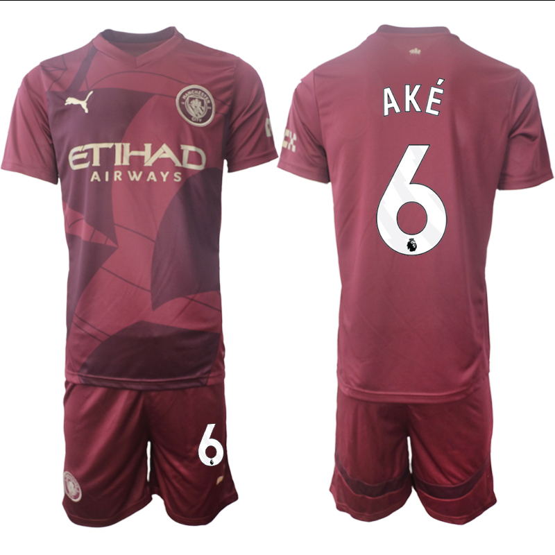 Men 2024-2025 Club Manchester City away red #6 Soccer Jersey->indianapolis colts->NFL Jersey